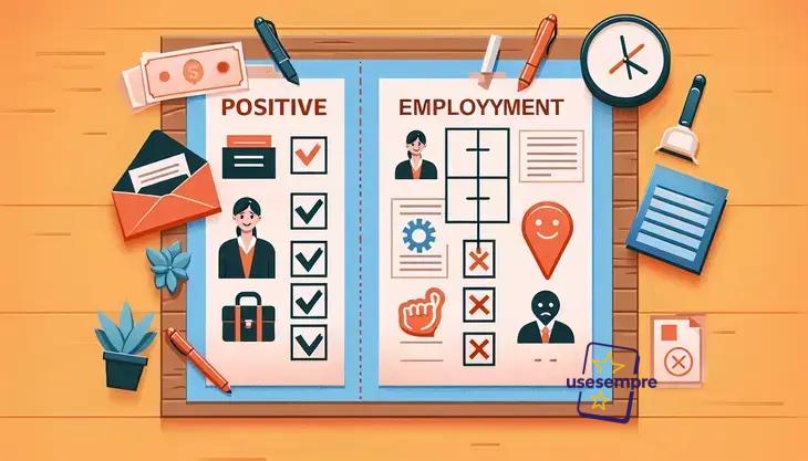 Aspectos positivos e negativos da carta trabalho